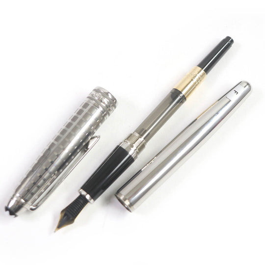 MONTBLANC fountain pen 9942 Main: Stainless steel Nib: K18 Silver mens Used Authentic