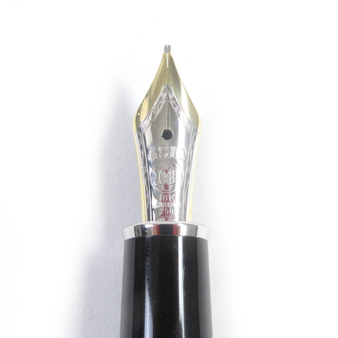MONTBLANC fountain pen 9942 Main: Stainless steel Nib: K18 Silver mens Used Authentic