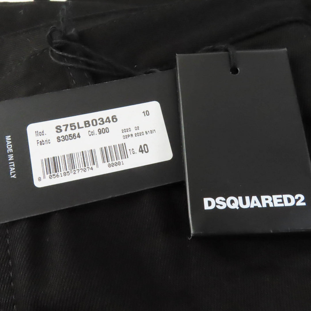 DSQUARED2 Denim pants S75LB0346 Main: 98% cotton, Main: 2% polyurethane, Lining: 65% polyester, Lining: 35% cotton, Part: 80% leather, 14% polyester, 6% resin black Women 40 Used Authentic