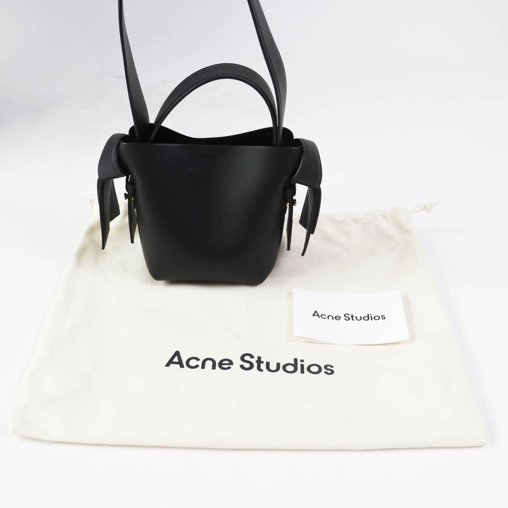 ACNE STUDIOS Shoulder Bag A10095 Main: Leather black MUSUBI MICRO Women Used Authentic