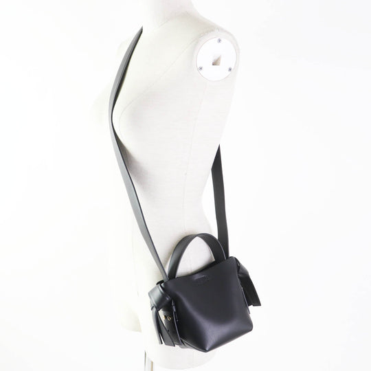 ACNE STUDIOS Shoulder Bag A10095 Main: Leather black MUSUBI MICRO Women Used Authentic