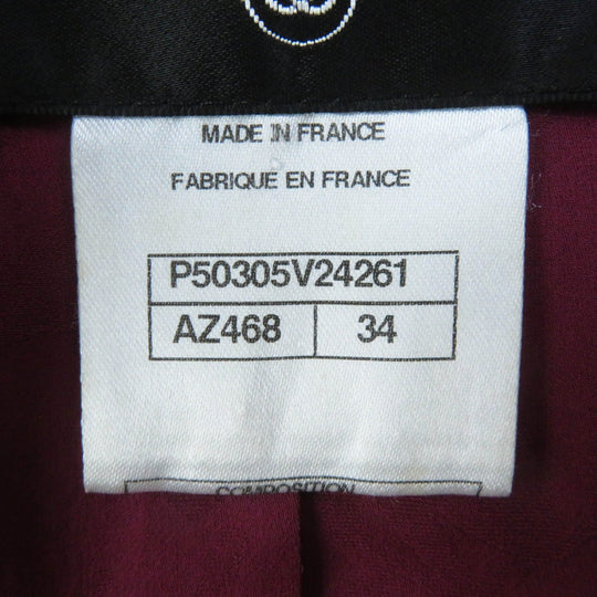 CHANEL No color jacket P50305 Outer: 100% wool, Lining: 100% silk purple Women 34 Used Authentic