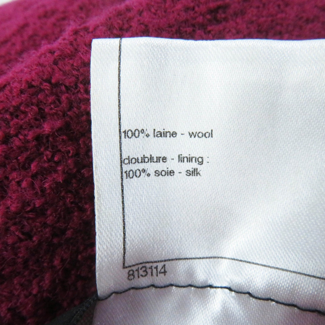 CHANEL No color jacket P50305 Outer: 100% wool, Lining: 100% silk purple Women 34 Used Authentic
