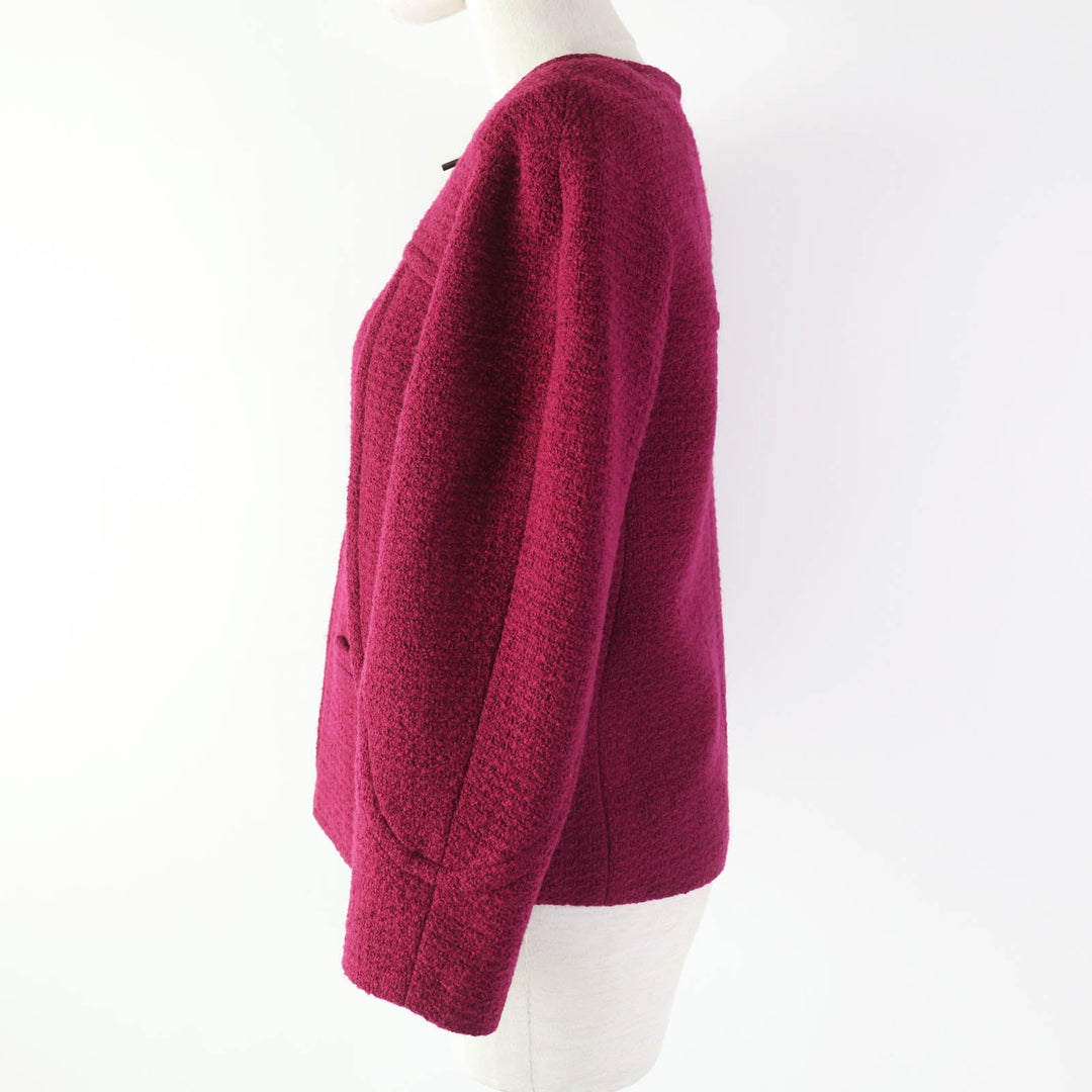 CHANEL No color jacket P50305 Outer: 100% wool, Lining: 100% silk purple Women 34 Used Authentic