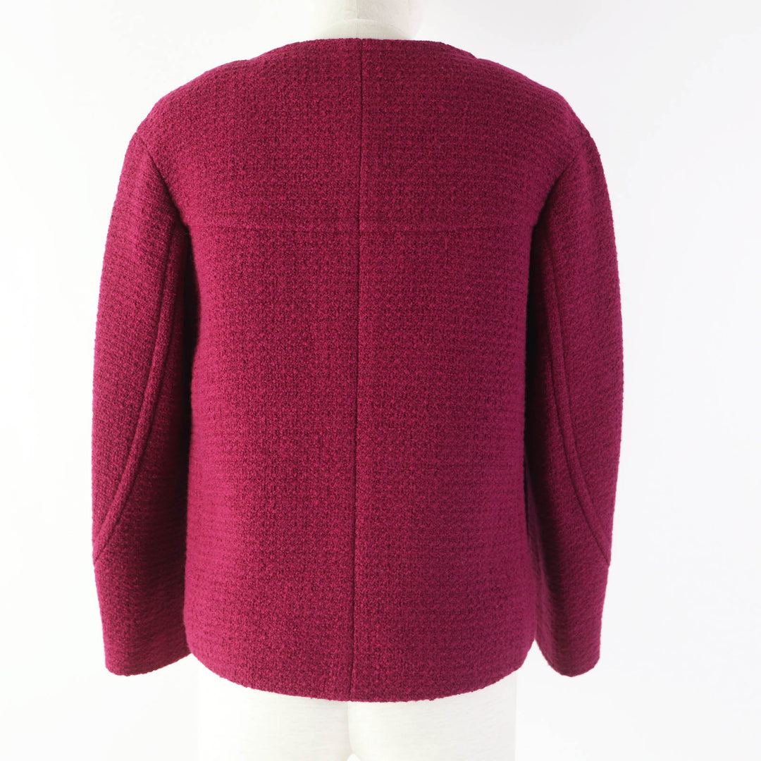 CHANEL No color jacket P50305 Outer: 100% wool, Lining: 100% silk purple Women 34 Used Authentic