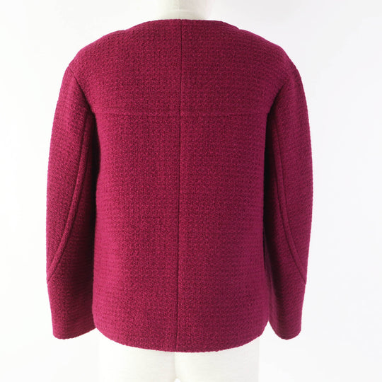 CHANEL No color jacket P50305 Outer: 100% wool, Lining: 100% silk purple Women 34 Used Authentic