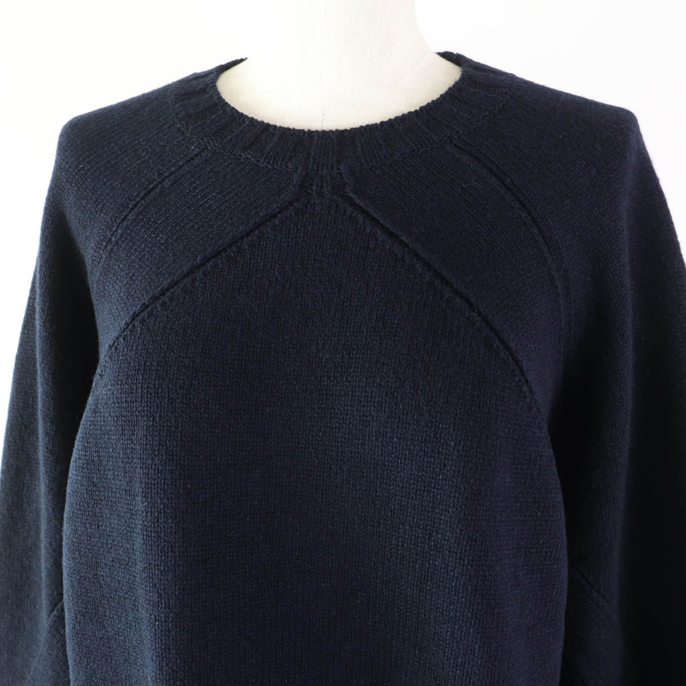 CELINE knit 3C56 7257 Main: 100% wool, Part: 100% cotton Navy red Phoebe Philonite Women S Used Authentic