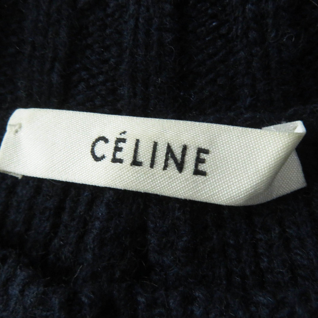 CELINE knit 3C56 7257 Main: 100% wool, Part: 100% cotton Navy red Phoebe Philonite Women S Used Authentic