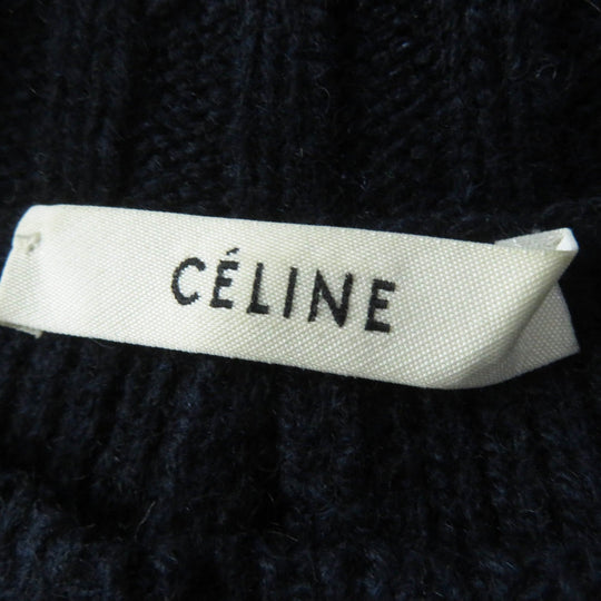 CELINE knit 3C56 7257 Main: 100% wool, Part: 100% cotton Navy red Phoebe Philonite Women S Used Authentic