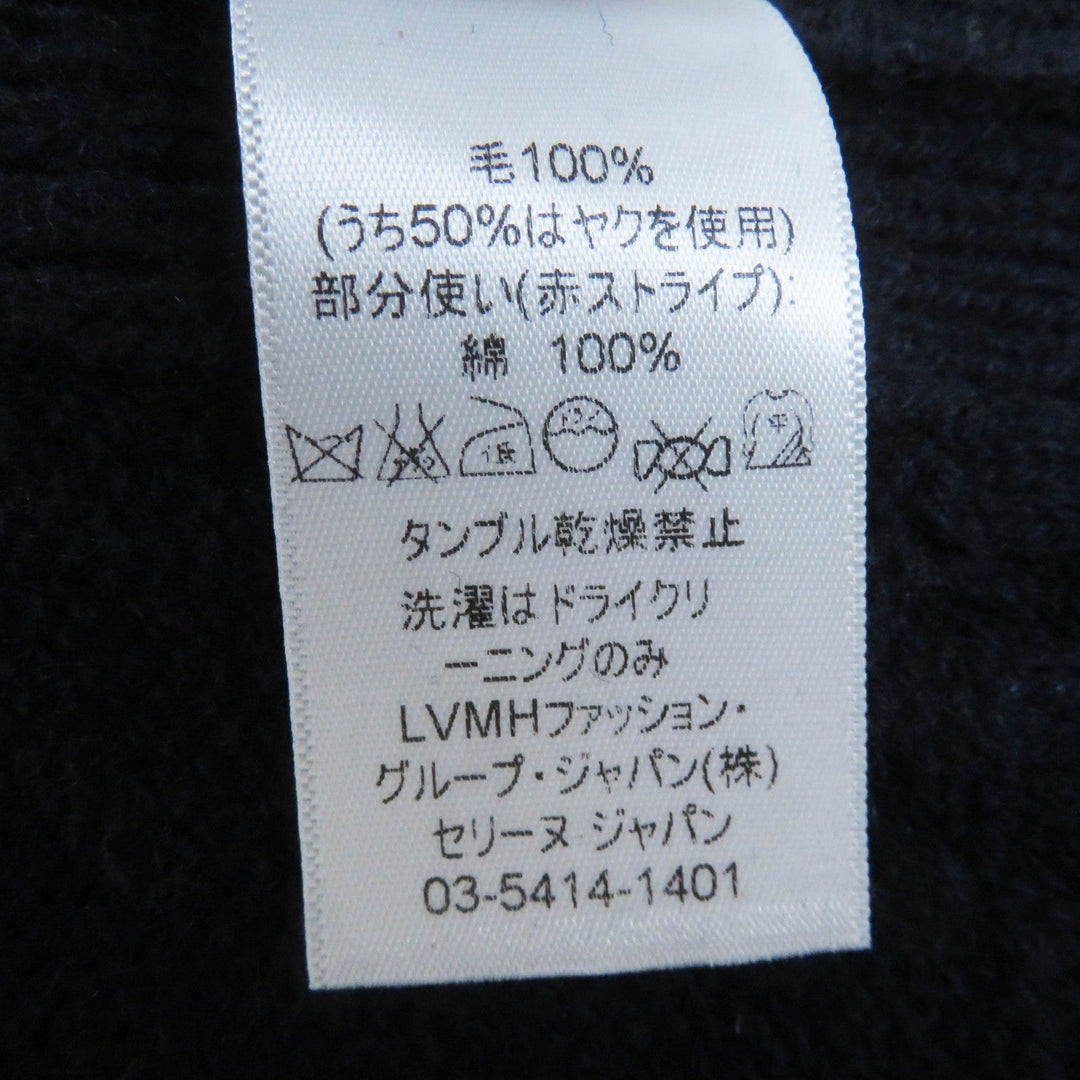 CELINE knit 3C56 7257 Main: 100% wool, Part: 100% cotton Navy red Phoebe Philonite Women S Used Authentic