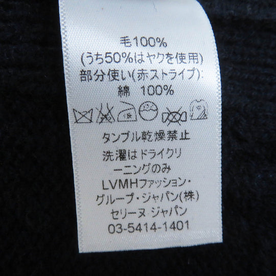 CELINE knit 3C56 7257 Main: 100% wool, Part: 100% cotton Navy red Phoebe Philonite Women S Used Authentic