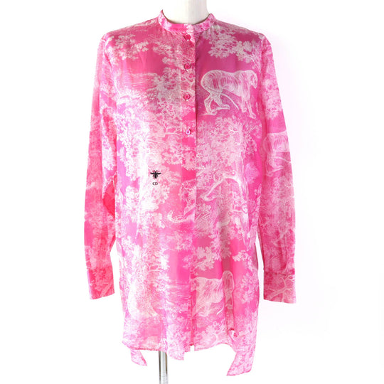 Christian Dior Long sleeve shirt 221B54A3846 Main: 100% cotton pink Women 40 Used Authentic