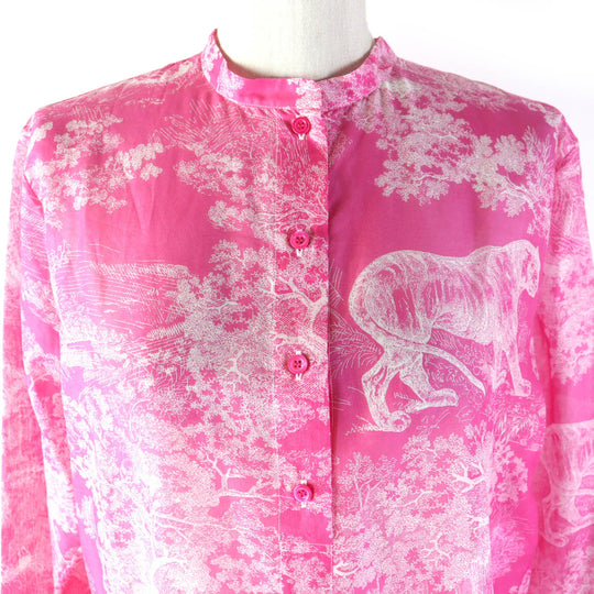 Christian Dior Long sleeve shirt 221B54A3846 Main: 100% cotton pink Women 40 Used Authentic