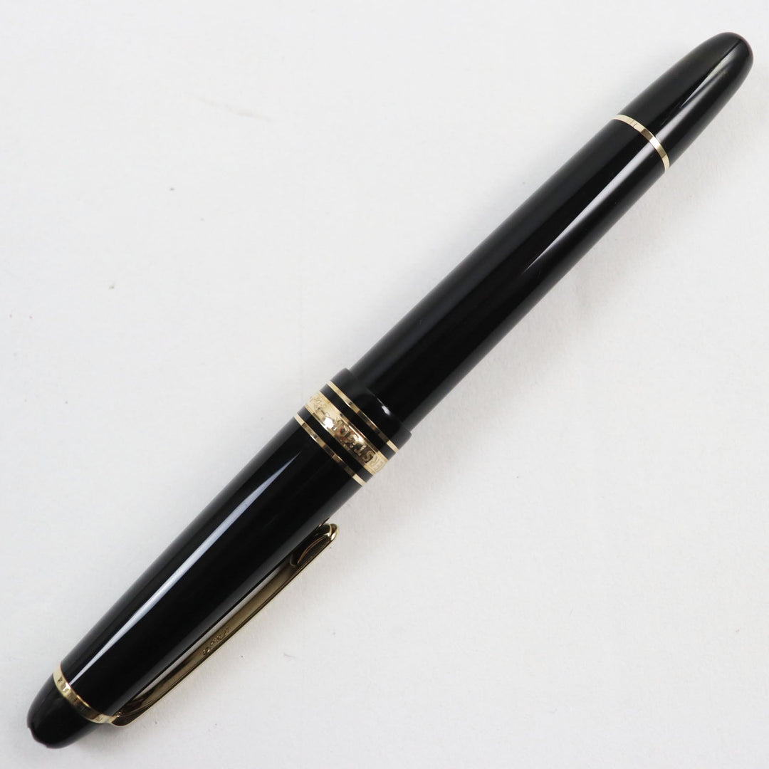 MONTBLANC fountain pen Main: Resin Nib: K14 Black gold Meisterstck Pix mens Used Authentic