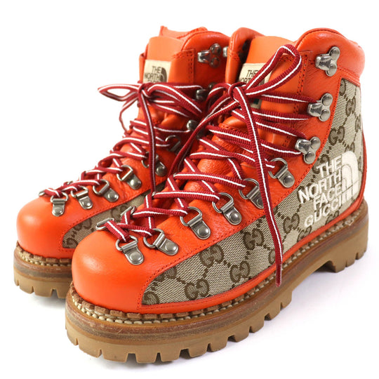 GUCCI boots 679927 leather Two-tone color (orange) North Face Collaboration 36