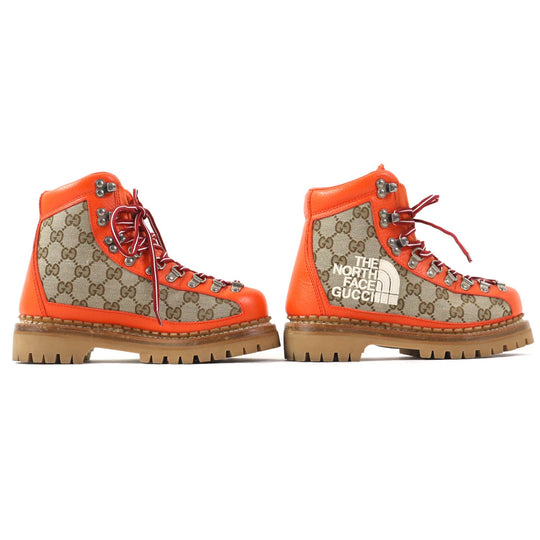 GUCCI boots 679927 leather Two-tone color (orange) North Face Collaboration 36