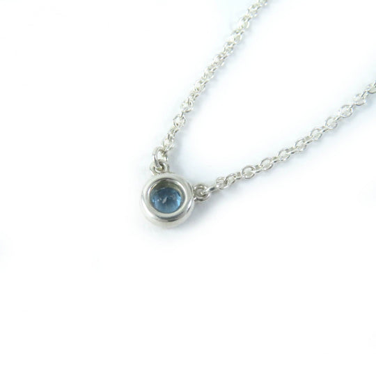 TIFFANY&Co. Necklace Main: AG925, Stone: Aquamarine Silver light blue El Saperetti Color by the Yard Women Used Authentic