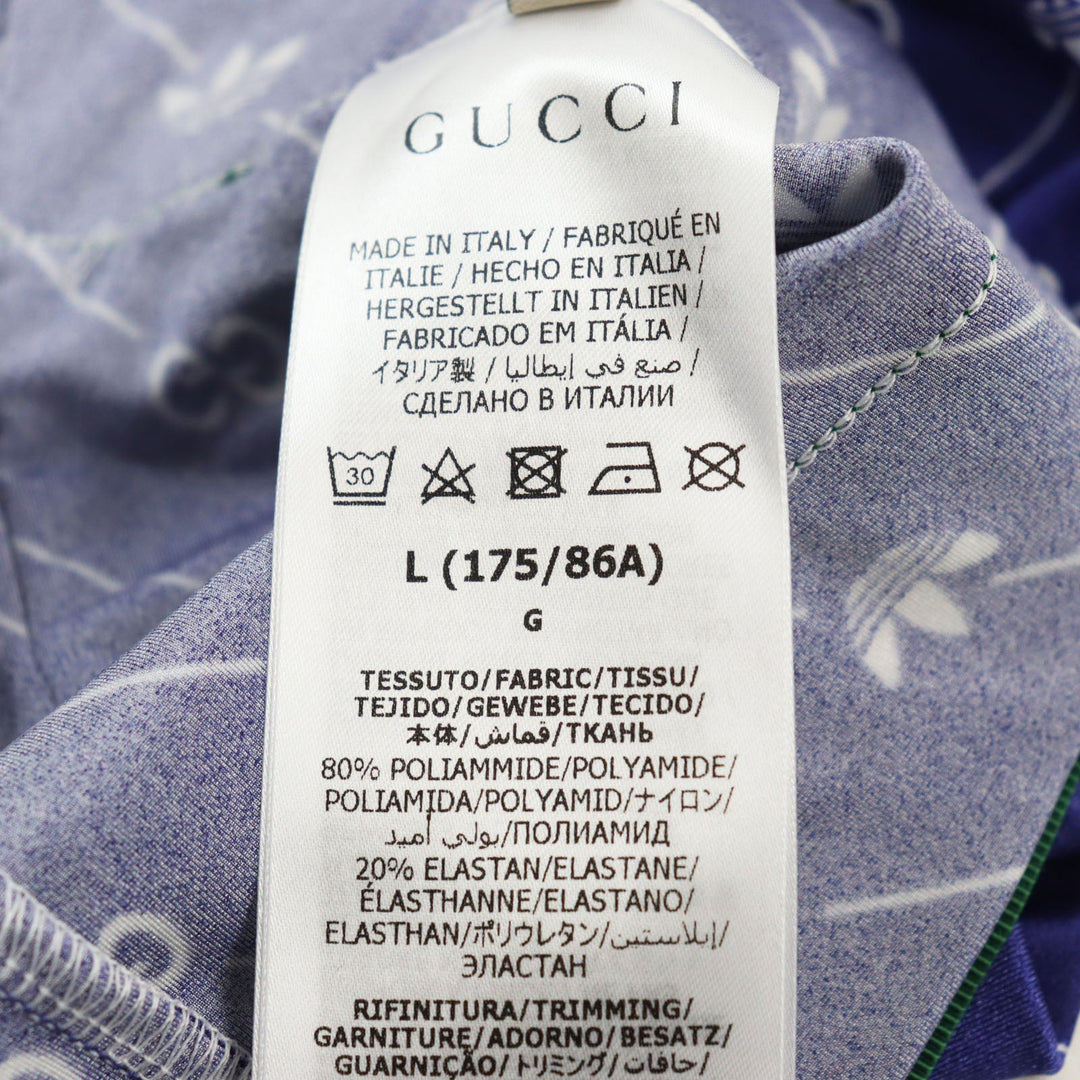 GUCCI Pants 691776 Main: 80% polyamide (nylon), Main: 20% elastane (polyurethane), Part: 51% polyester, Part: 43% nylon, Part: 6% polyurethane, Part: 100% nylon Blue white mens L Used Authentic