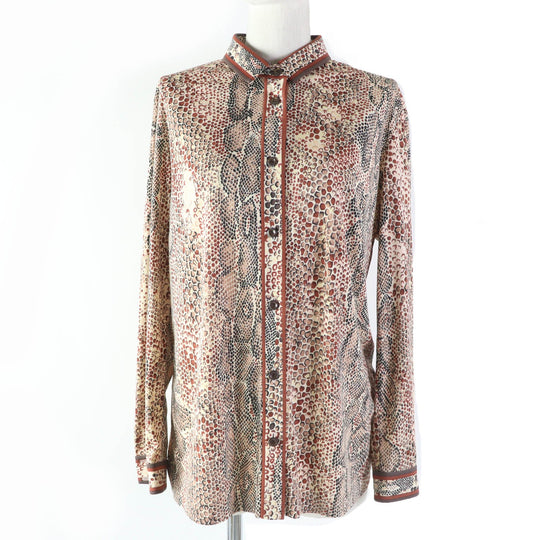 LEONARD FASHION blouse 0129231 Main: 65% acetate, Main: 35% polyester Brown type Women 40 Used Authentic