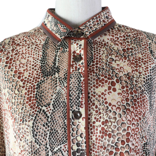 LEONARD FASHION blouse 0129231 Main: 65% acetate, Main: 35% polyester Brown type Women 40 Used Authentic