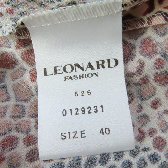 LEONARD FASHION blouse 0129231 Main: 65% acetate, Main: 35% polyester Brown type Women 40 Used Authentic