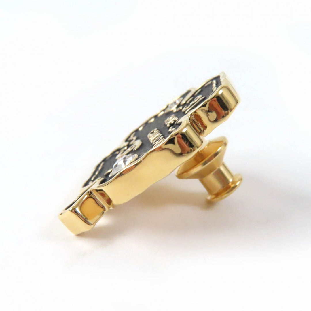 CHANEL Brooch B23S ABA782 Metal.Rhinestone Black gold Women Used Authentic