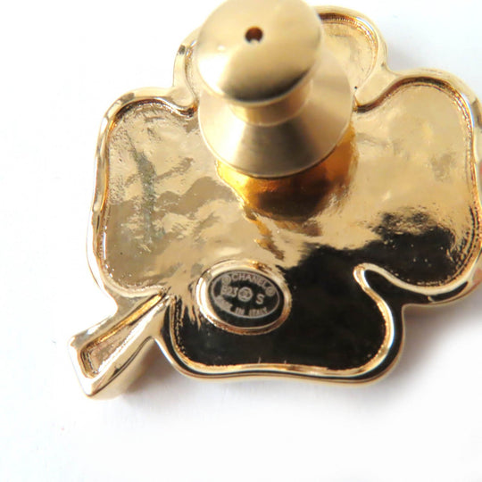 CHANEL Brooch B23S ABA782 Metal.Rhinestone Black gold Women Used Authentic