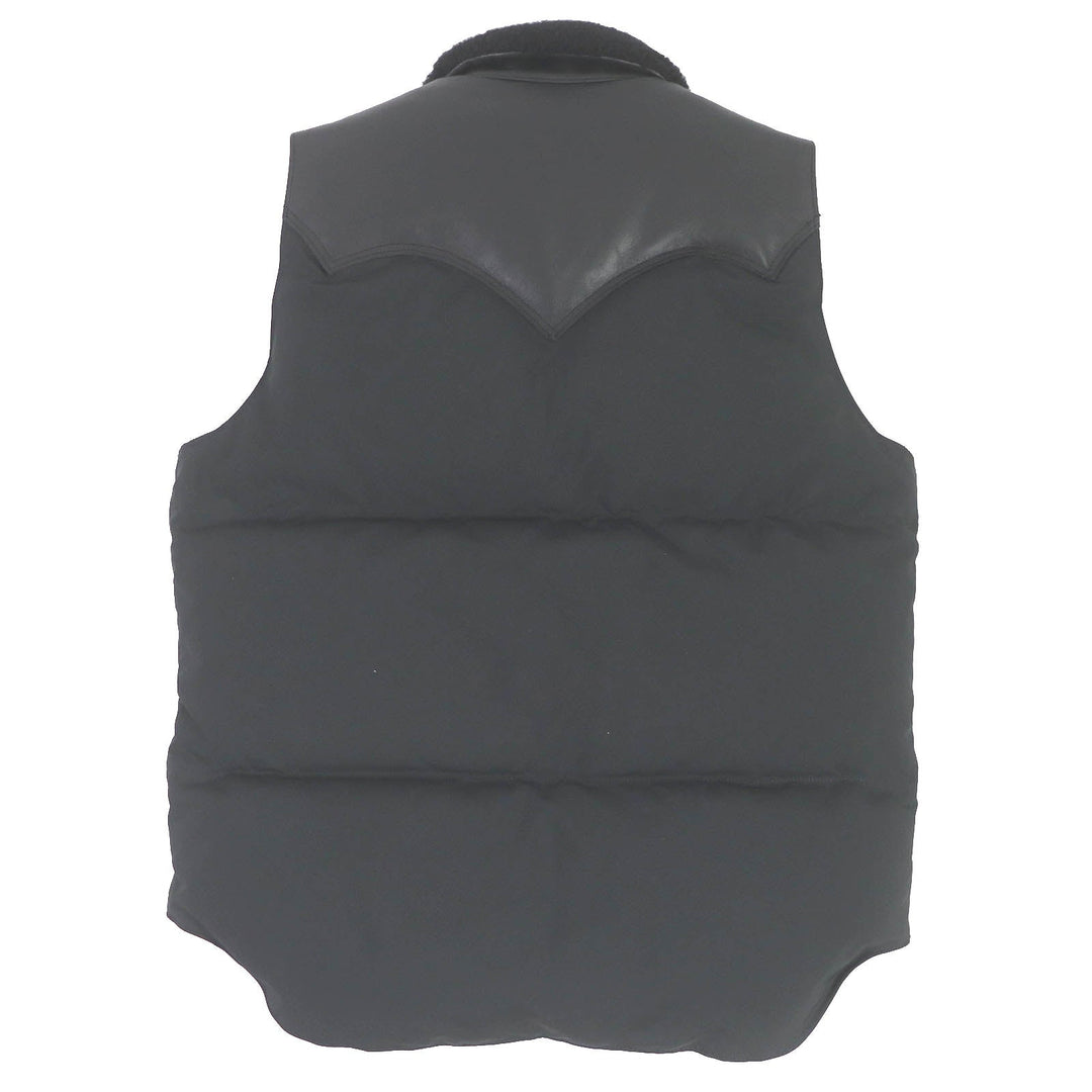 1piu1uguale3 Down vest MRB104 leather black 113 CHRISTY VEST mens 4 Used Authentic