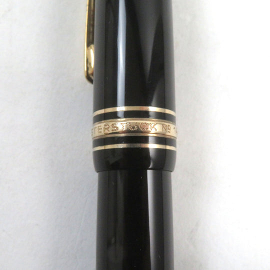 MONTBLANC fountain pen Main: Resin, Gold Plated Nib: K14 Black gold Meisterstuck No.146 mens Used Authentic