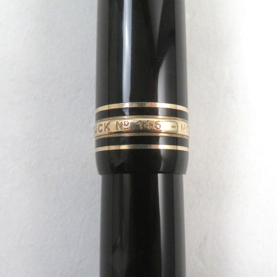 MONTBLANC fountain pen Main: Resin, Gold Plated Nib: K14 Black gold Meisterstuck No.146 mens Used Authentic