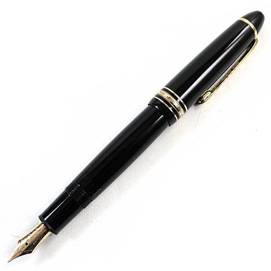 MONTBLANC fountain pen Main: Resin, Gold Plated Nib: K14 Black gold Meisterstuck No.146 mens Used Authentic