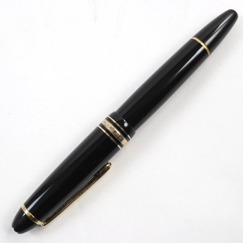 MONTBLANC fountain pen Main: Resin, Gold Plated Nib: K14 Black gold Meisterstuck No.146 mens Used Authentic