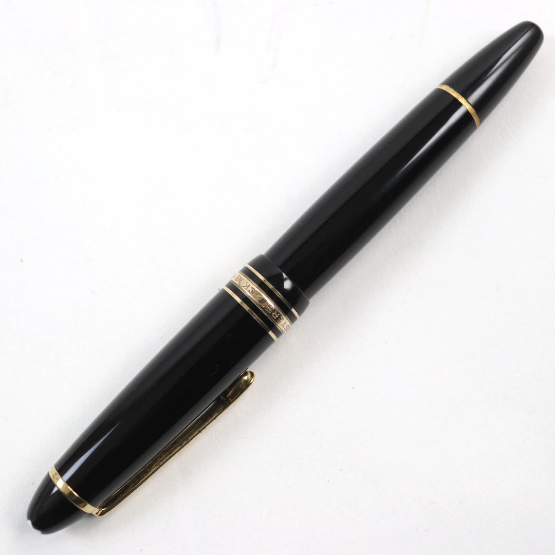 MONTBLANC fountain pen Main: Resin, Gold Plated Nib: K14 Black gold Meisterstuck No.146 mens Used Authentic