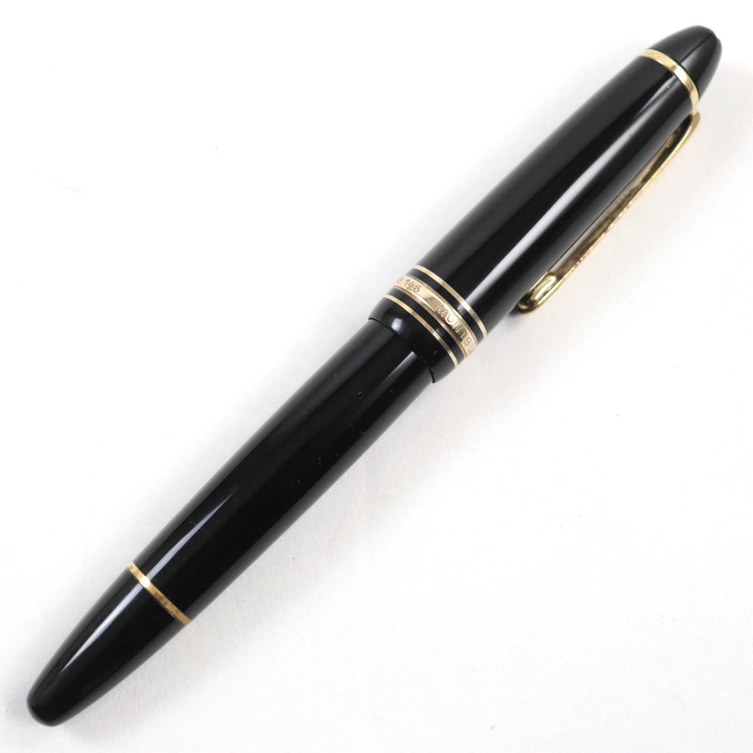 MONTBLANC fountain pen Main: Resin, Gold Plated Nib: K14 Black gold Meisterstuck No.146 mens Used Authentic