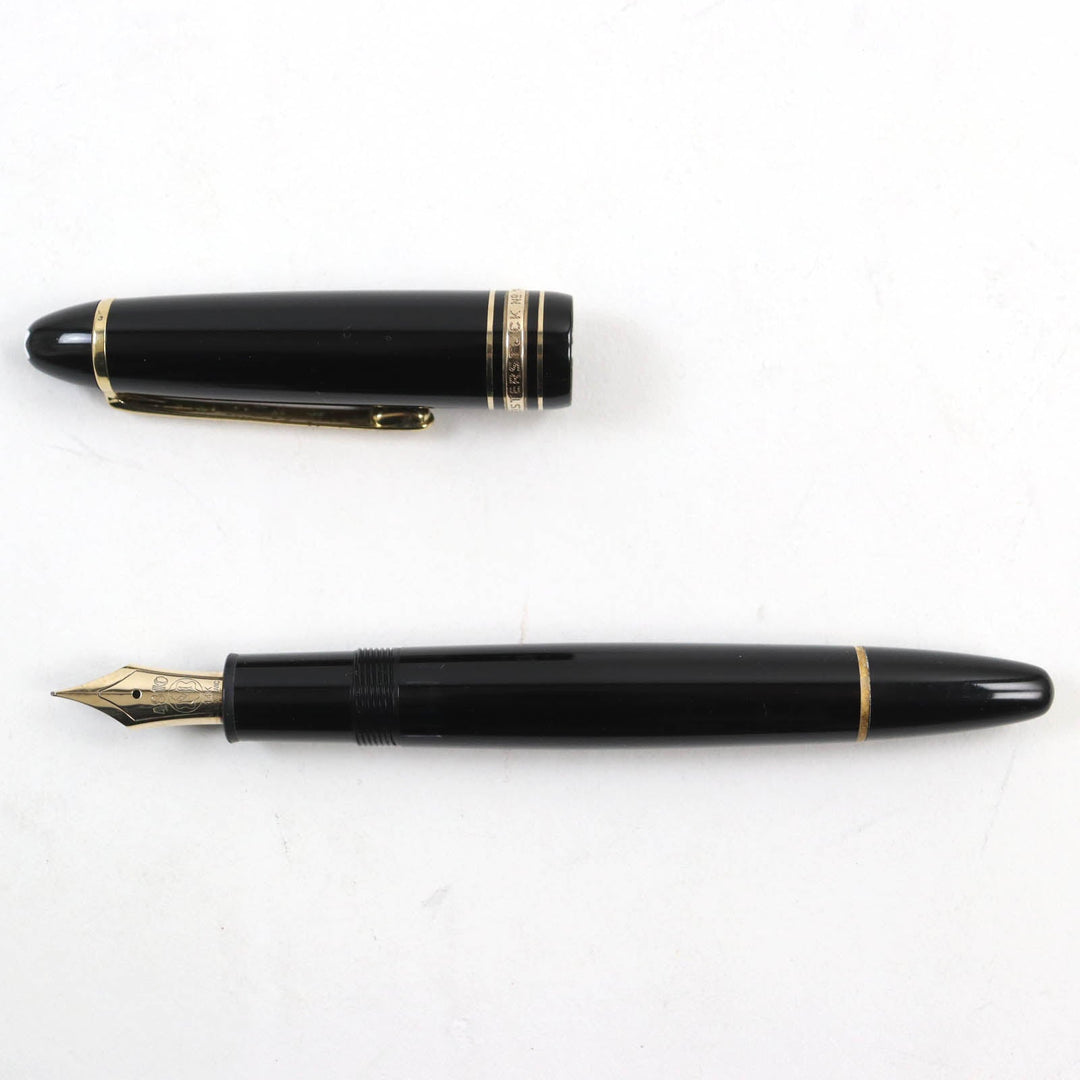 MONTBLANC fountain pen Main: Resin, Gold Plated Nib: K14 Black gold Meisterstuck No.146 mens Used Authentic