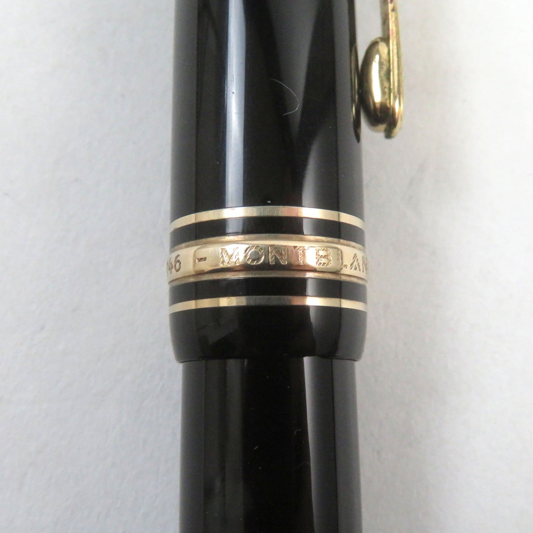 MONTBLANC fountain pen Main: Resin, Gold Plated Nib: K14 Black gold Meisterstuck No.146 mens Used Authentic