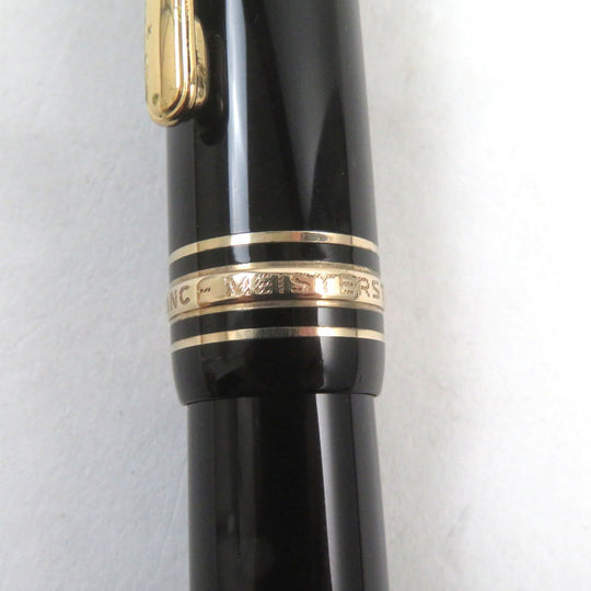 MONTBLANC fountain pen Main: Resin, Gold Plated Nib: K14 Black gold Meisterstuck No.146 mens Used Authentic