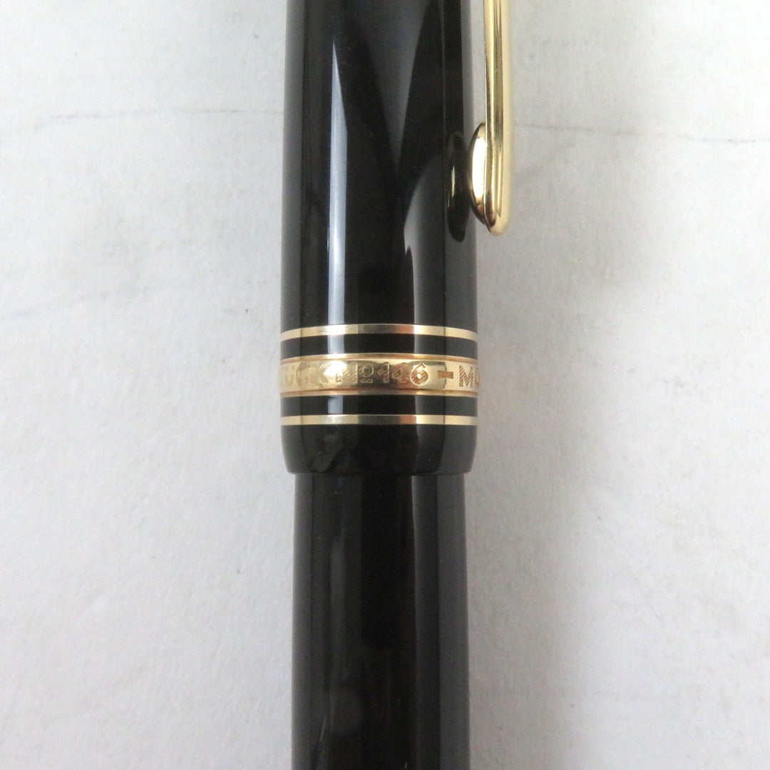 MONTBLANC fountain pen Main: Resin, Gold Plated Nib: K14 Black gold Meisterstuck No.146 mens Used Authentic