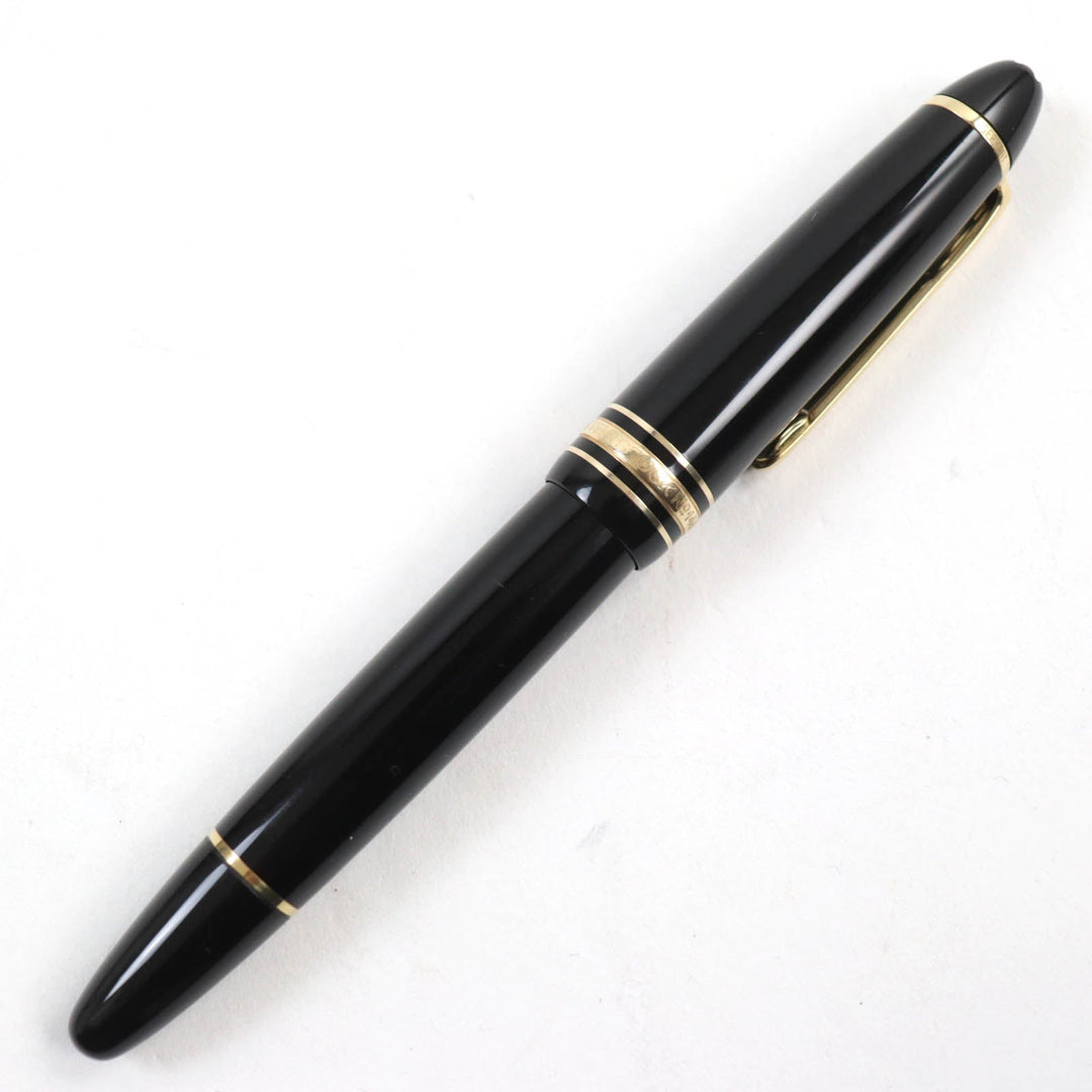 MONTBLANC fountain pen Main: Resin, Gold Plated Nib: K14 Black gold Meisterstuck No.146 mens Used Authentic