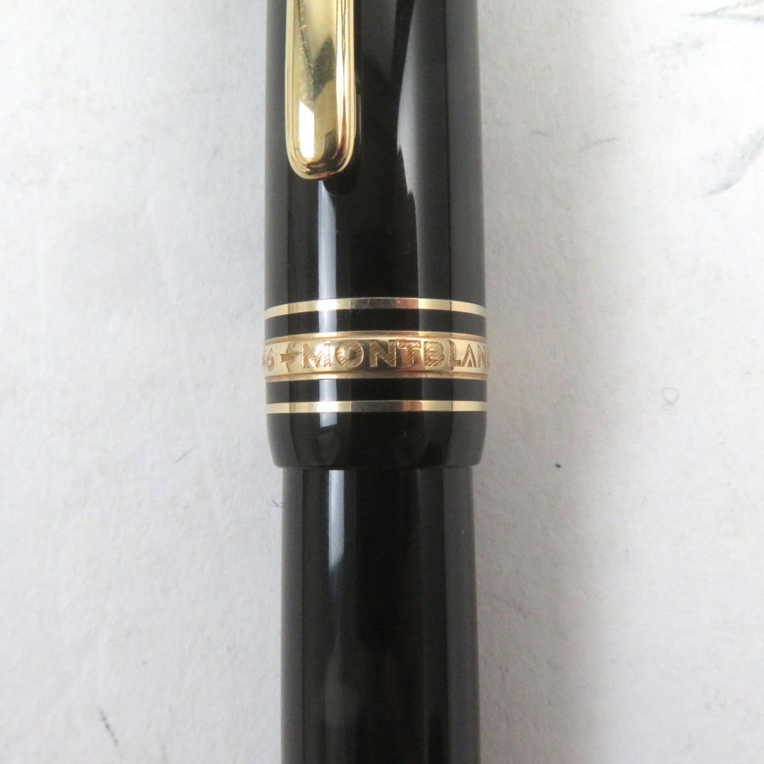 MONTBLANC fountain pen Main: Resin, Gold Plated Nib: K14 Black gold Meisterstuck No.146 mens Used Authentic