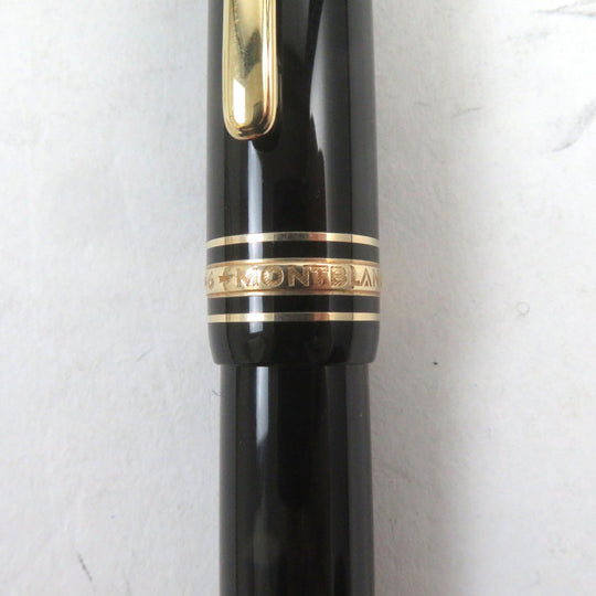 MONTBLANC fountain pen Main: Resin, Gold Plated Nib: K14 Black gold Meisterstuck No.146 mens Used Authentic