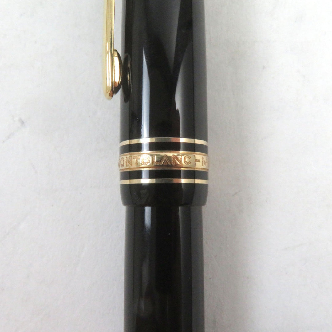 MONTBLANC fountain pen Main: Resin, Gold Plated Nib: K14 Black gold Meisterstuck No.146 mens Used Authentic
