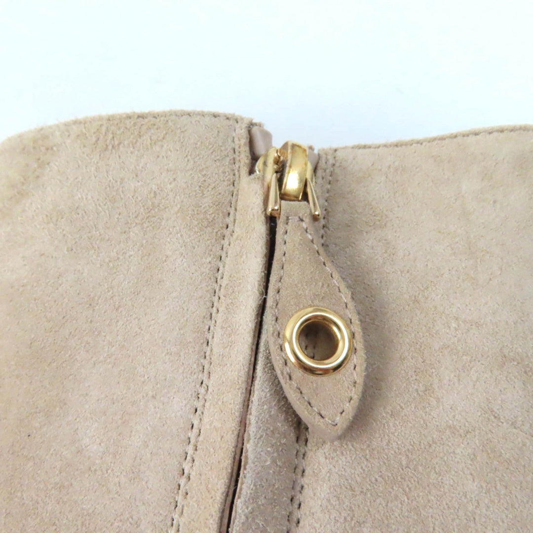 LOUIS VUITTON short boots 1A950H Main: Suede beige Ultimate Line Women 38 Used Authentic
