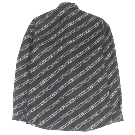 FENDI Long sleeve shirt FS0585 Main: 100% silk charcoal mens 39 Used Authentic