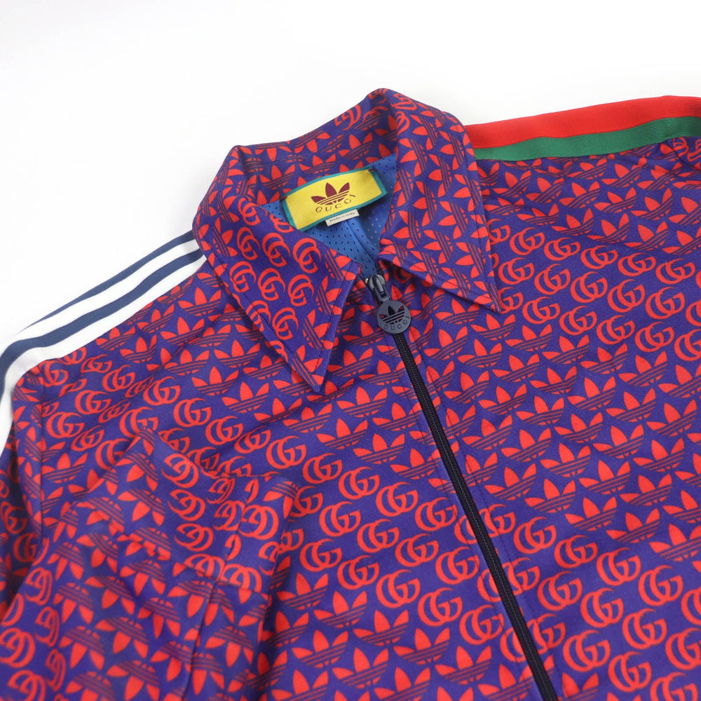 GUCCI Track jacket 692112 Outer: 55% polyester, Outer: 45% cotton, Lining: 100% polyester, Part: 100% nylon Blue red mens L Used Authentic