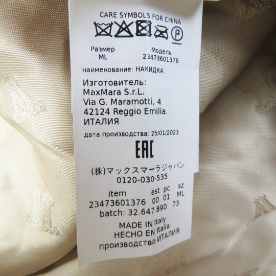 MAX MARA coat 23473601376 Outer: 62% alpaca, Outer: 26% wool, Outer: 12% silk, Lining: 100% viscose (rayon) beige White tag Teddy bear Women ML Used Authentic