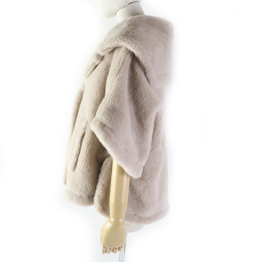 MAX MARA coat 23473601376 Outer: 62% alpaca, Outer: 26% wool, Outer: 12% silk, Lining: 100% viscose (rayon) beige White tag Teddy bear Women ML Used Authentic