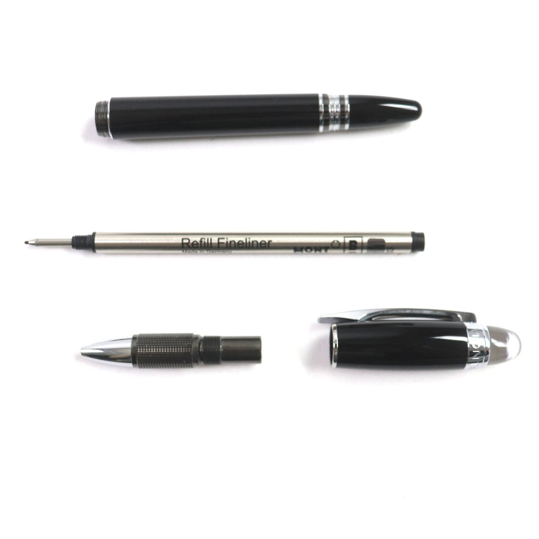MONTBLANC Ballpoint pen Black Precious Rubbed Gin Black Silver star walker precious resin mens Used Authentic