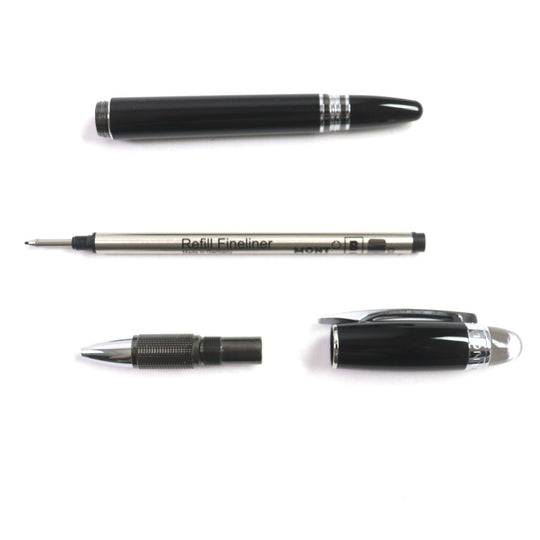 MONTBLANC Ballpoint pen Black Precious Rubbed Gin Black Silver star walker precious resin mens Used Authentic
