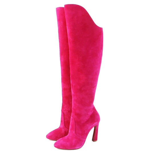 Christian Louboutin Knee high boots Main: Suede shocking pink ELEONOR BOTTA 100 Eleonor Botta Women 35 Used Authentic